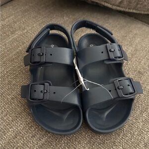 Navy Blue Double Strap Sandals